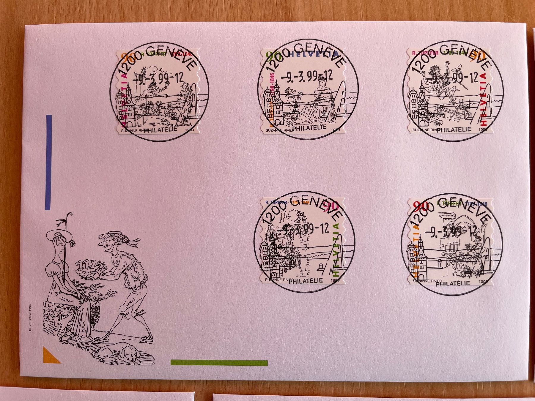 Alle Briefmarken: 9.3.99 GENEVE série complète, rare ! – Gebraucht aus Sonceboz-Sombeval von Comment2 1