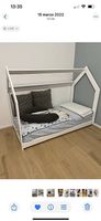 Letto in legno bianco Montessori + Materasso 80 x 160 cm