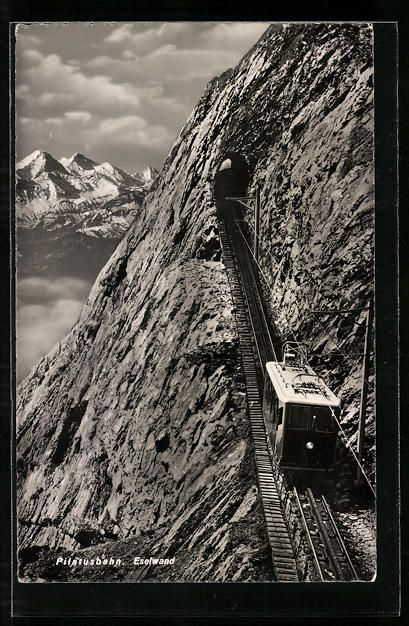 Cartoline postali: Pilatusbahn, Bergbahn an der Eselwand mi – Usato da Berlin venduto da bartko-reher