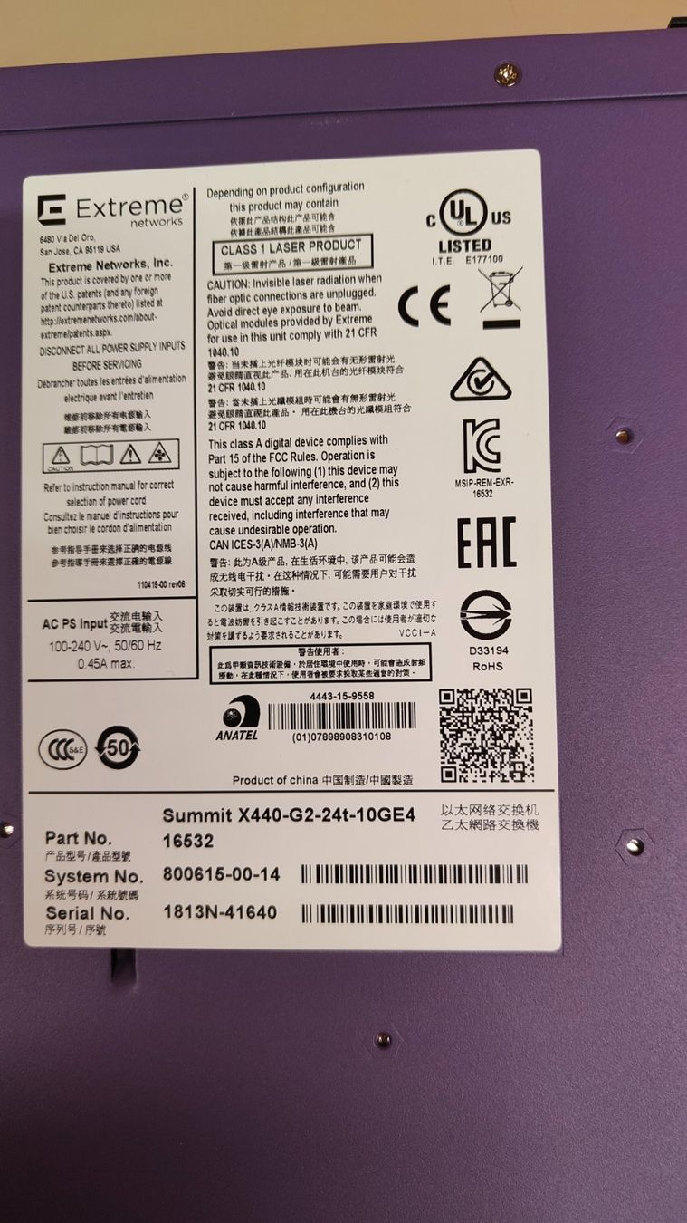 Hub & Switch: Extreme Network X440-G2-24t-10GE4 – Usato da Grosshöchstetten venduto da HCOG 3