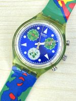 Swatch Chrono United Nations 50 Jahre Herrenuhr blau