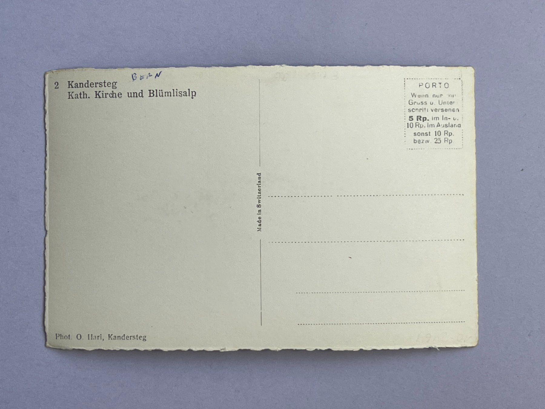 Cartoline postali: Kandersteg - kath. Kirche und Blümlisalp – Usato da Steg VS venduto da _vinci_ 1