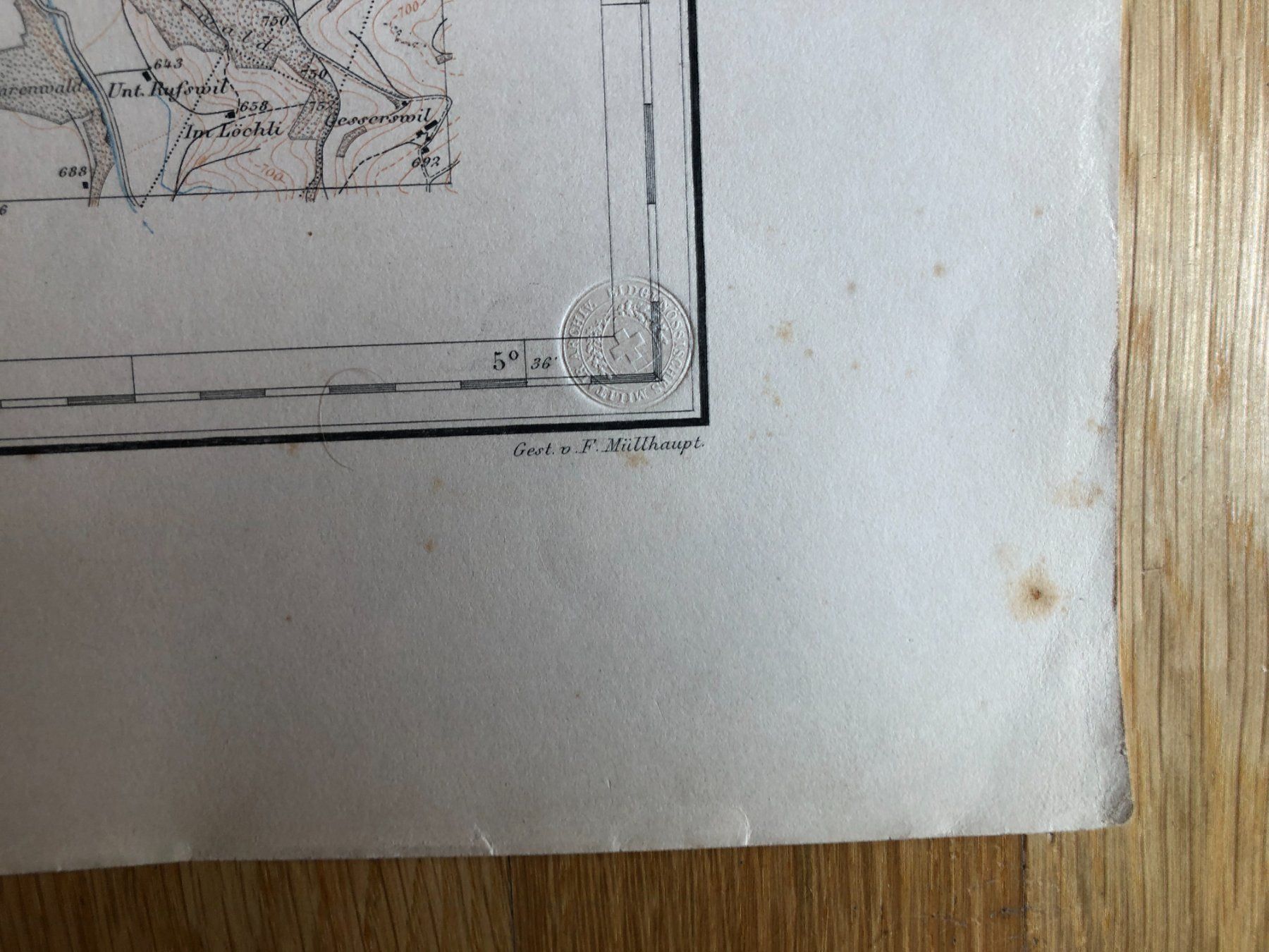 Landkarten & Atlanten: Siegfriedatlas Bl. 181: Huttwil 1886 – Gebraucht aus Zürich von allp 5
