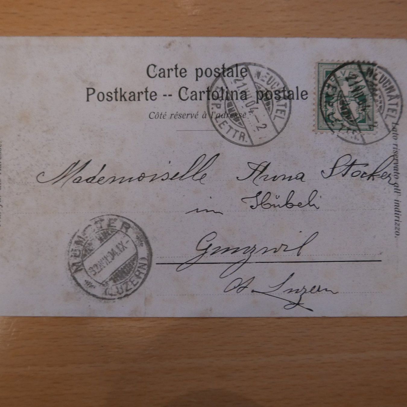 Ansichtskarten: seltene Ansichtskarte 1904 – Gebraucht aus Rotkreuz von nigal 2