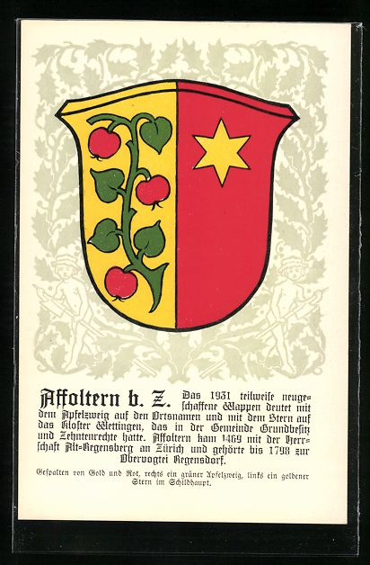 Cartes postales: Zürich-Affoltern, Wappen der Gemeinde – D'occasion à Berlin par bartko-reher