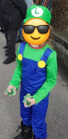 Super Luigi Kostüm Herren Jumpsuit und Mütze Grösse M