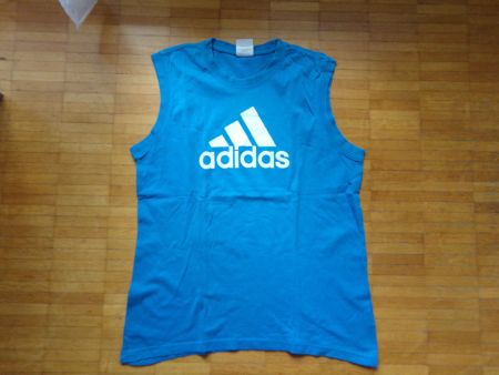 Herren T-Shirt blau Adidas ohne Ärmel   Gr. L