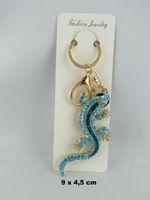 Schlüsselanhänger - EIDECHSLI - Glitzersteine - 9x4,5cm