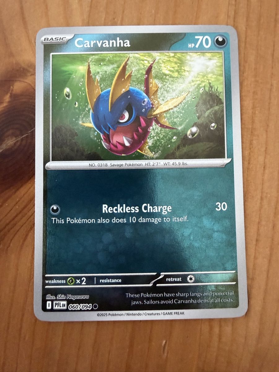 Pokémon Carte collezionabili: Carvanha (PFL060) – Nuovo (secondo la descrizione) da Vevey venduto da Matx