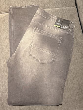 Cars Jeans Herren Jeanshose Slim Fit Grau Used Gr. 42/34