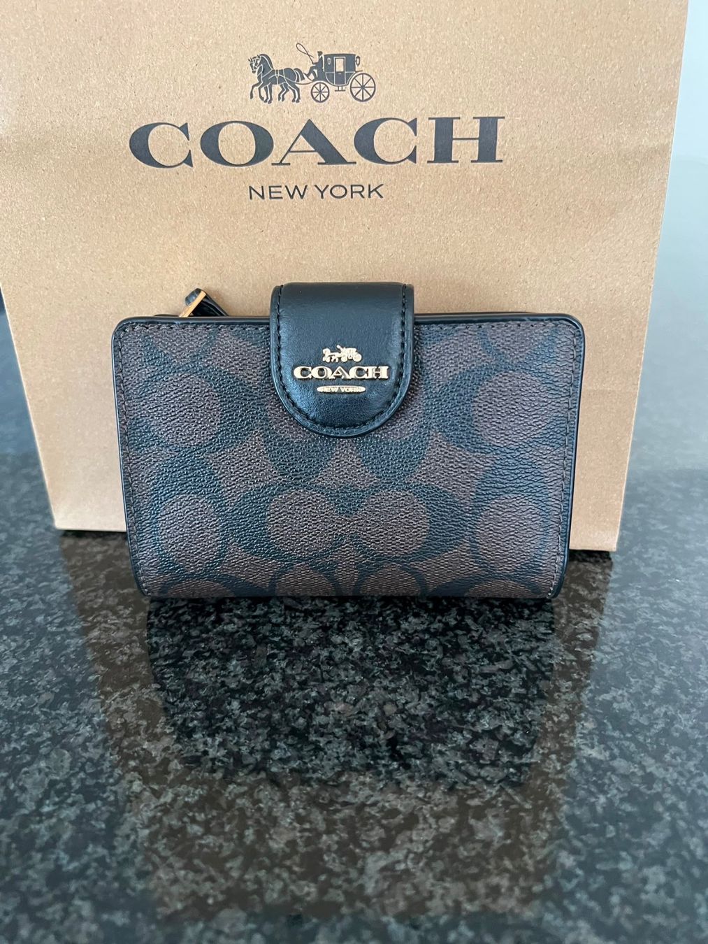 Coach Portamonete: Coach Portemonnaie brown/black – Nuovo e nell'imballaggio originale da Wiedlisbach venduto da Sistershop