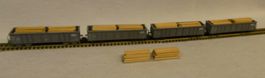 4 stk SBB Hochbordwagen mit Holz