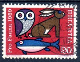 ABART SCHWARZER PUNKT PRO FAUNA 1959 GESTEMPELT  - CA17