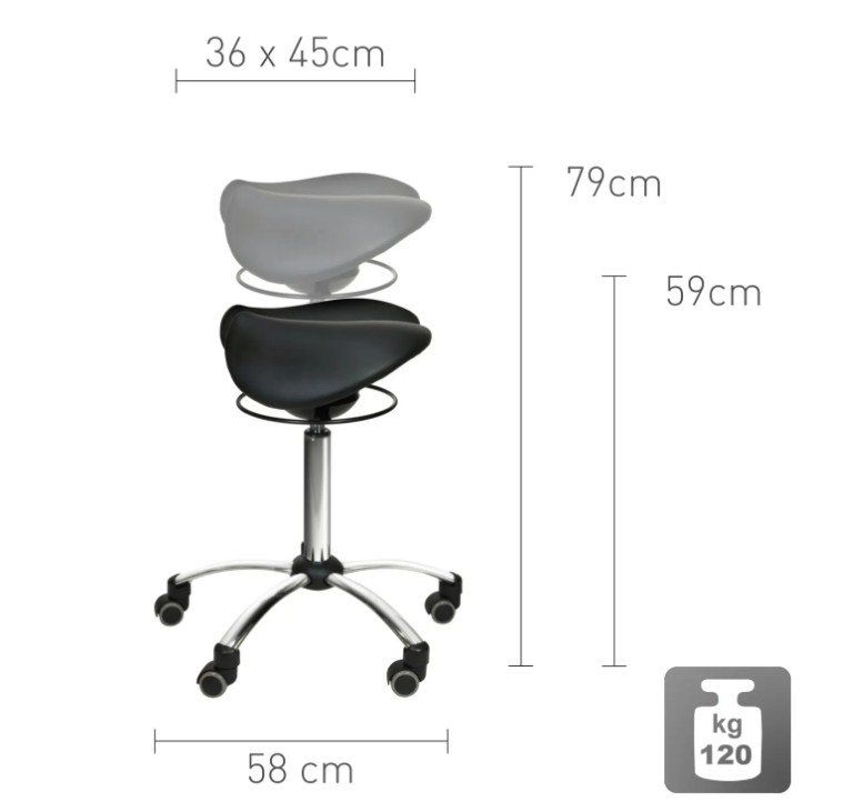 Sgabelli: Sattelhocker mit Swing-Mechanismus SCHWARZ – Nuovo e nell'imballaggio originale da Schaffhausen venduto da Praxis-Nova 5