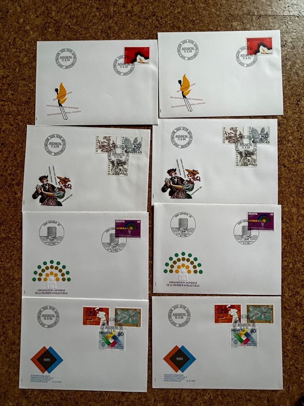Alle Briefmarken: Bundesfeiermarken 1984/1985 – Gebraucht aus Laufen von belleskulptur