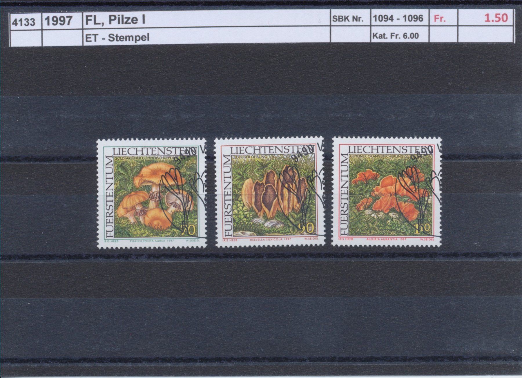 Tutti i francobolli: 1997 FL, "Pilze I", ET - Stempel – Usato da Winterthur venduto da Zupogeru