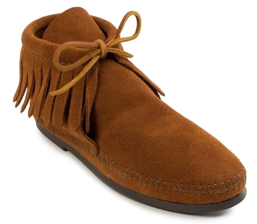 Minnetonka Classic Fringed Boot, Stivali Mocassini Unisex – Bambini, Marrone (Brown), 16.5 EU