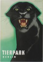 TIERPARK BERLIN BLACK PANTHER 1963 - Original Plakat