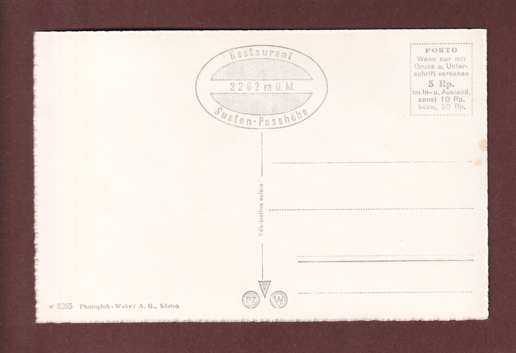 Cartoline postali: SUSTENPASSHÖHE - Gwächtenhorn – Usato da Pully venduto da nicecards-shop 1