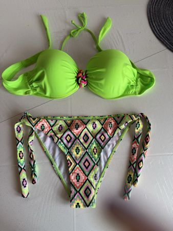Bikini fluo géométrique, taille XL - Neuf