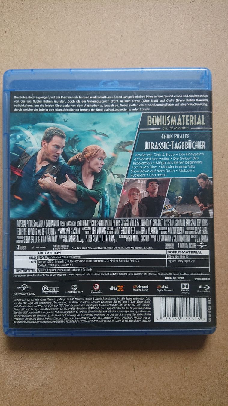 Tutti i DVDs: Jurassic World Das Leben findet einen Weg! Blu-ray  – Usato da Chur venduto da FreakofRarity 1