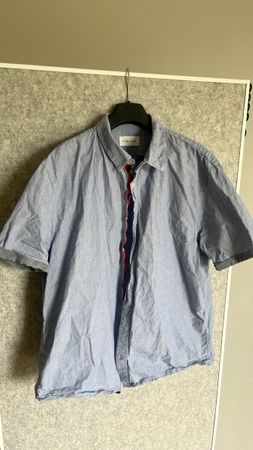 Herren Hemd Kurzarm Hellblau Grösse XXL