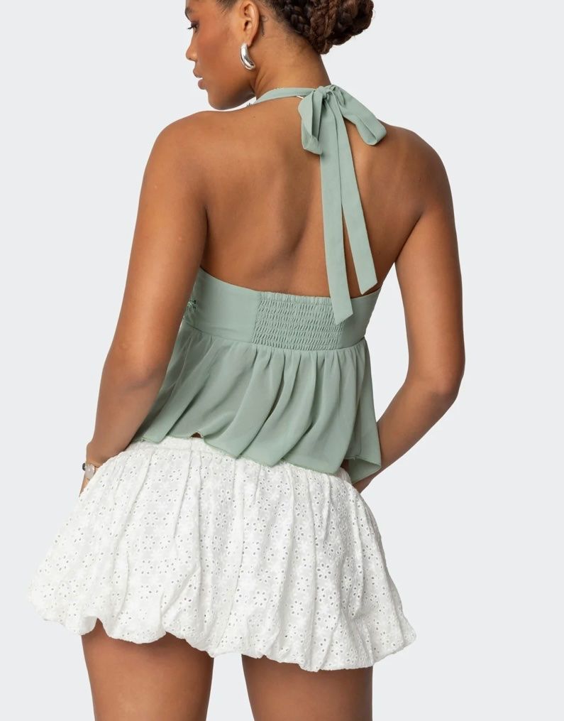 Top: NEU EDIKTED SEQUIN CHIFFON SPLIT FRONT TOP Gr. S – Nuovo (secondo la descrizione) da Klingnau venduto da Vdado 2