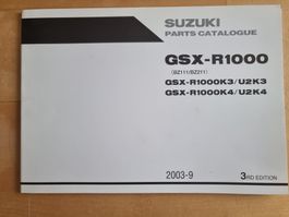 Suzuki GSX-R1000 K3/K4 Teilekatalog - Top Zustand!