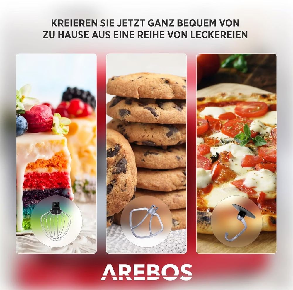 Elettrodomestici da cucina: Arebos Küchenmaschine Rot - Neu – Nuovo (secondo la descrizione) da Nebikon venduto da warendiscount 1