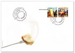 Schweiz 2018 FDC mit Paar Fondü fondue fonduta (Box2)