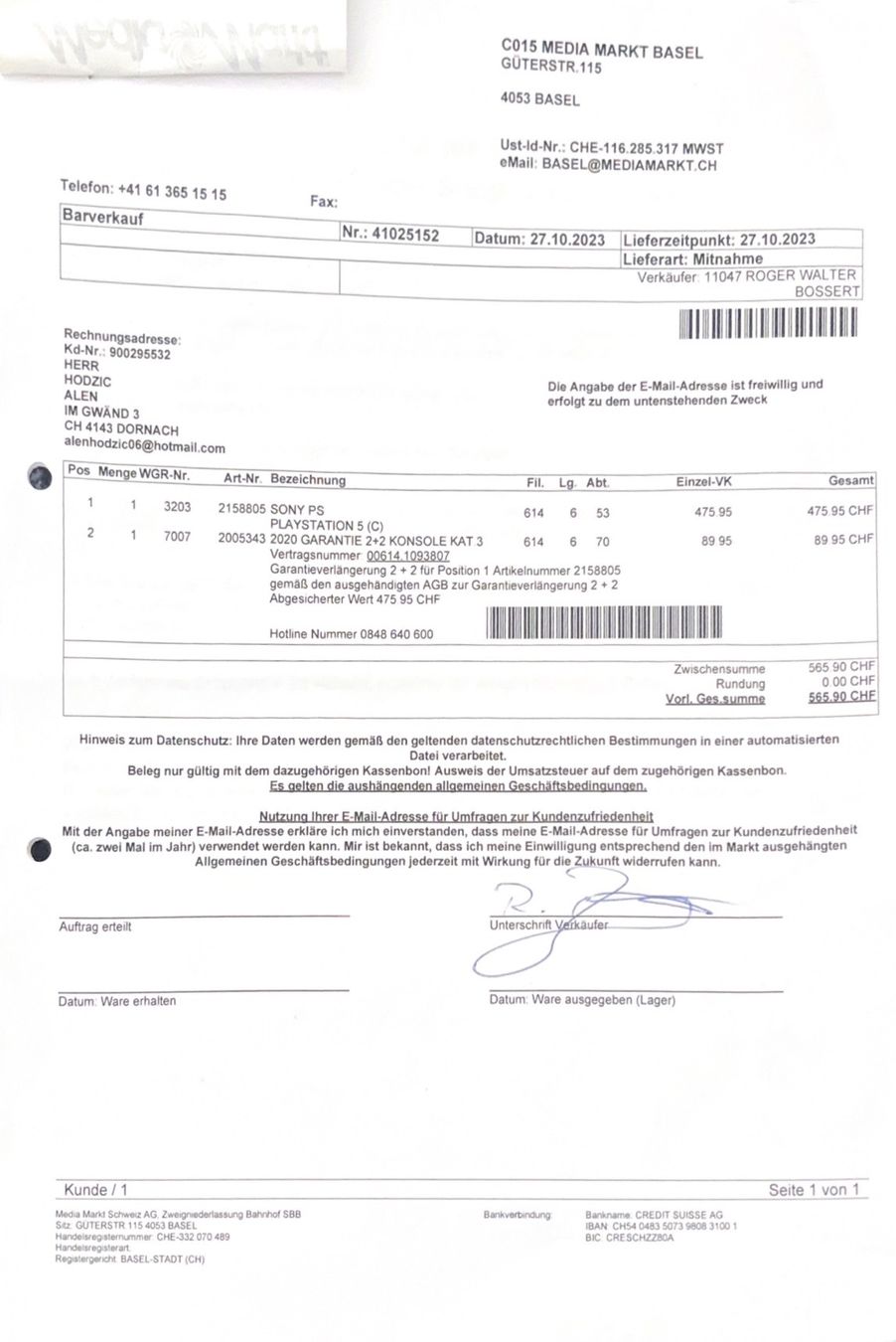 Sony Console: Sony PlayStation 5 Disc Edition inkl. Controller & Garantie – Usato da Dornach venduto da AlenBIH06 1