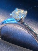Diamant Soltärring 0.4 ct. 14k Weissgold. Gr.50  NP 2350.-