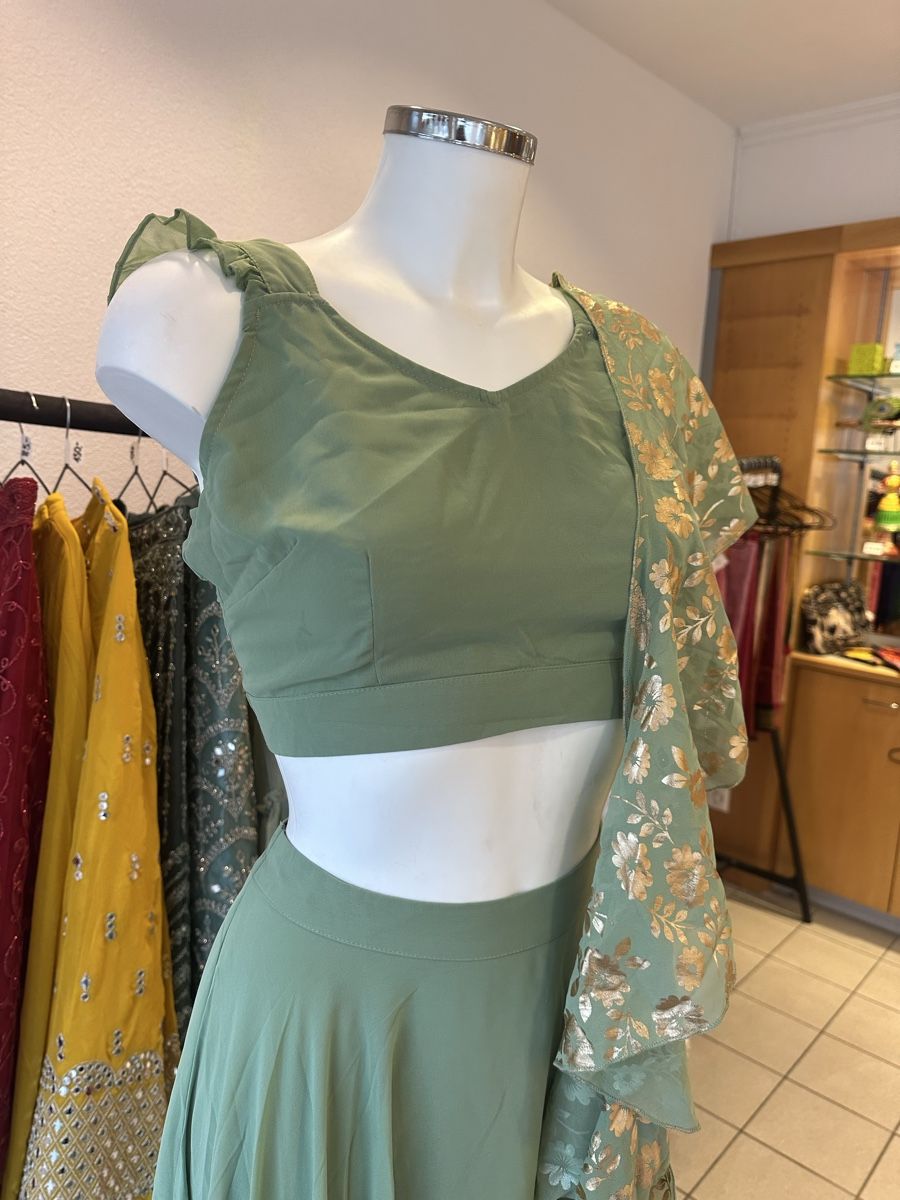 Vestiti: Wunderschönes, grünes Lehenga – Nuovo e nell'imballaggio originale da Burgdorf venduto da LittleNora 3