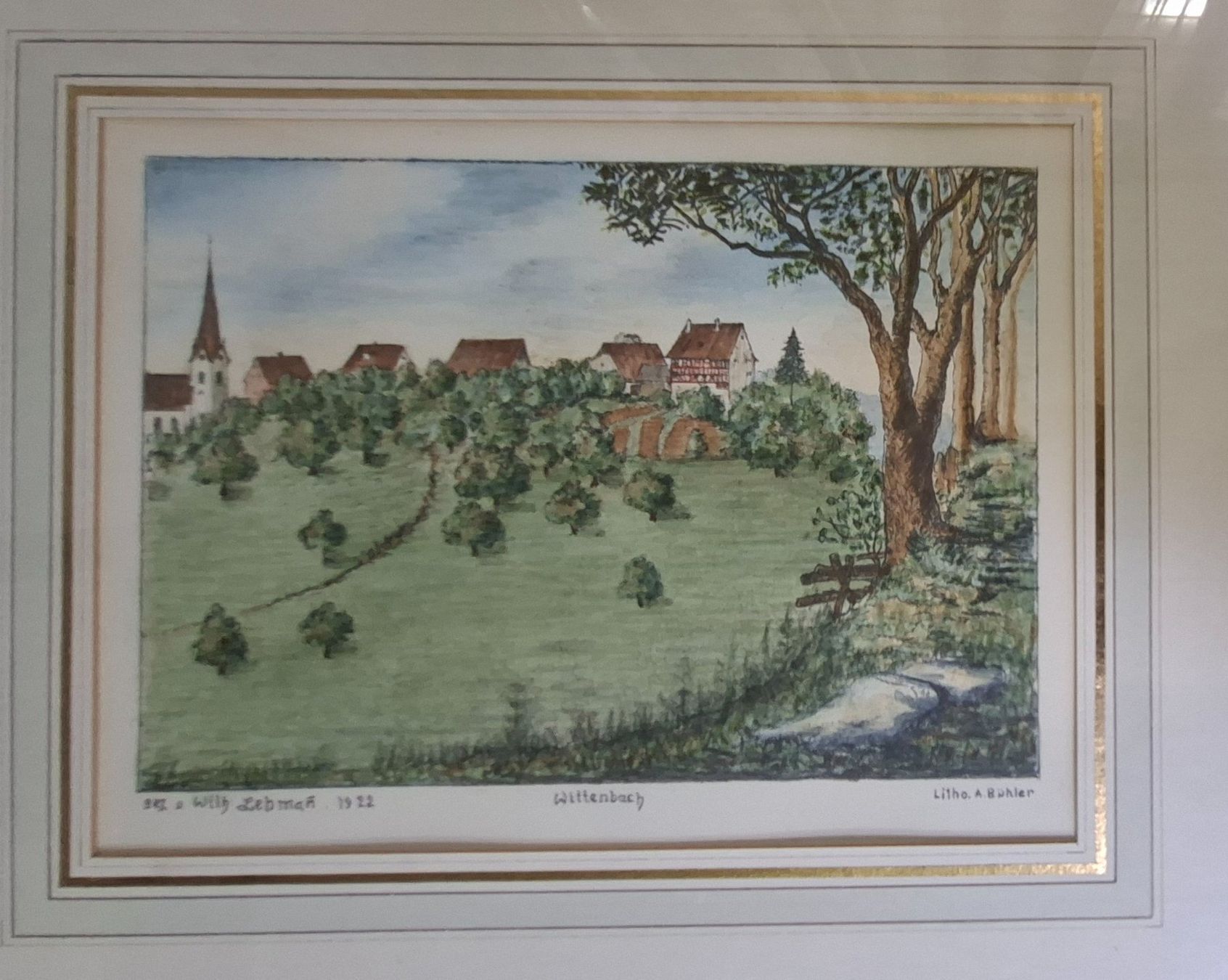 Grafiken & Lithographien: Wittenbach SG, Dorf, Kirche, Farblitho, Lehmann, Bühler – Gebraucht aus St. Gallen von BlauesKreuzSG-App 1