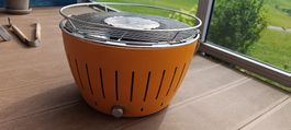 Lotus Grill mit Lüfter orange guter Zustand