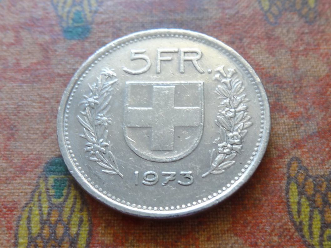 Tutti le monete: 5 Fr. 1973 – Usato da Romanel-sur-Lausanne venduto da Swift13