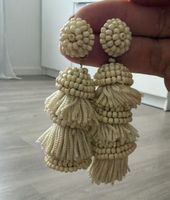 Ohrringe mit Perlen und Quasten beige top Zustand