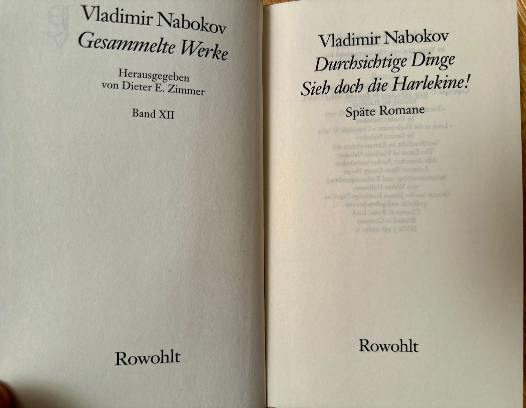 Libri: Vladimir Nabokov: 4 Romane, 3 Bde. – Usato da Zürich venduto da allp 4