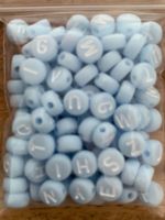 Bastelperlen  Buchstaben hellblau