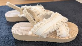 Strand-Sandalen mit Fransen, Boho-Style, Gr. 36, schön, Neu!