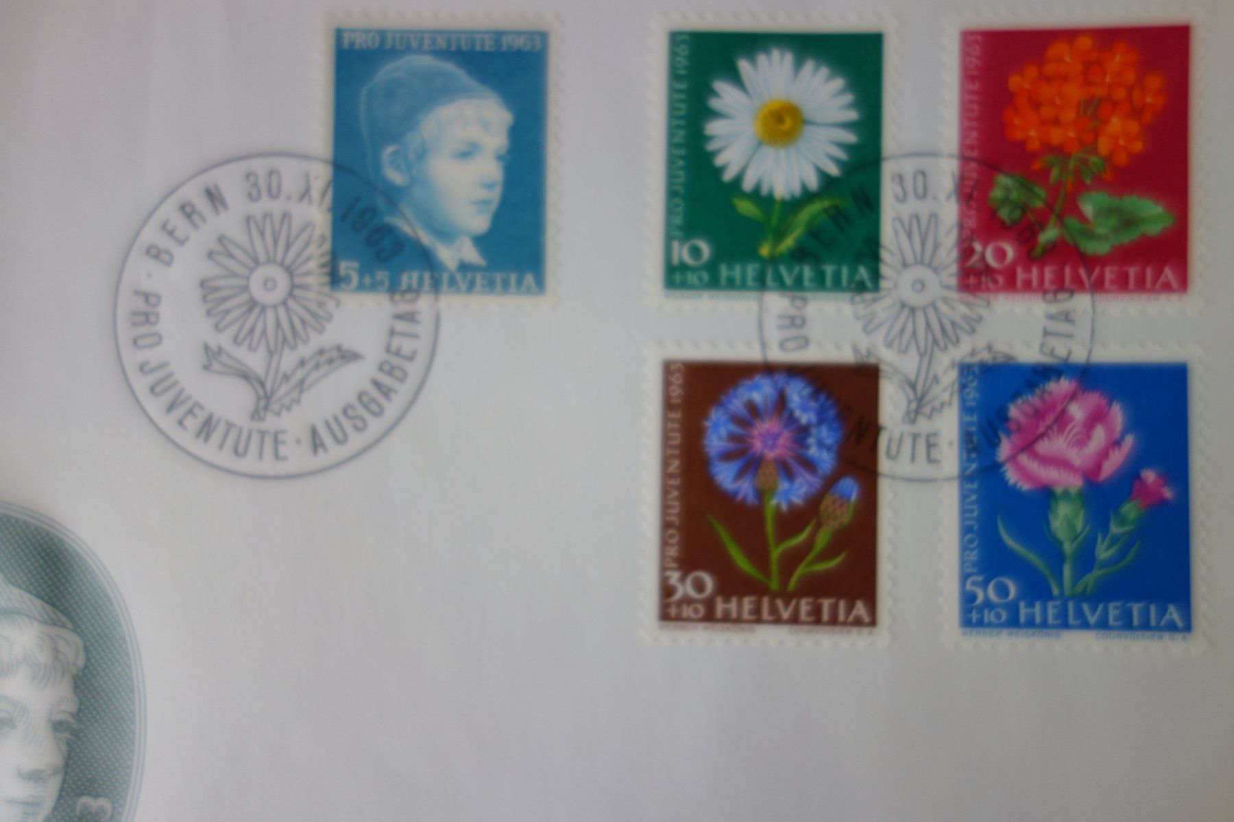 Buste & buste per spedizione: Briefmarken Couvert Pro Juventute 1963 – Usato da Schachen b Herisau venduto da Locophon 2