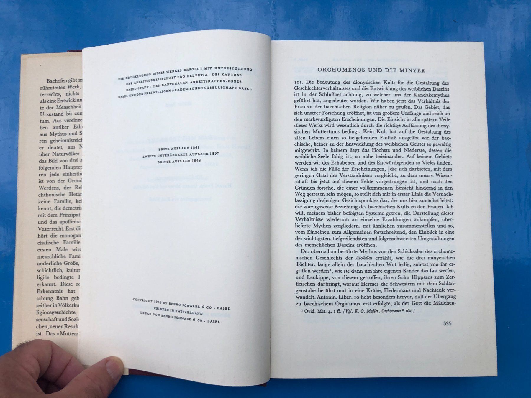 Libri: J.J. Bachofen: Das Mutterrecht. 2 Bde. – Usato da Zürich venduto da allp 7