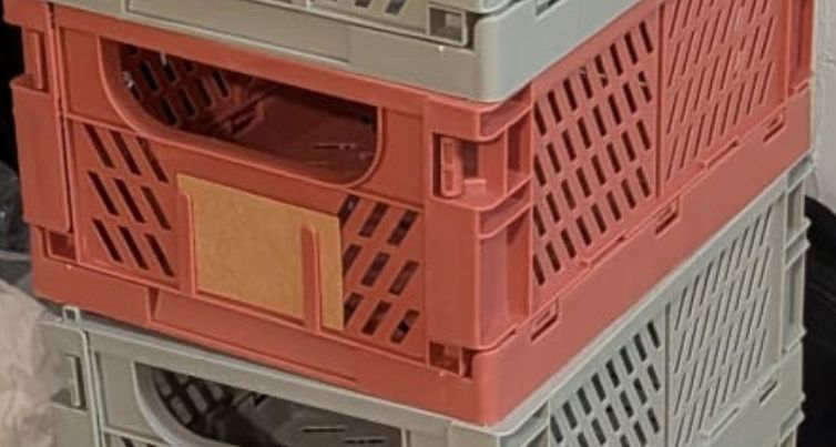 Casse di trasporto: Folding crate set pink and grey used – Usato da Maur venduto da geo_tw5t