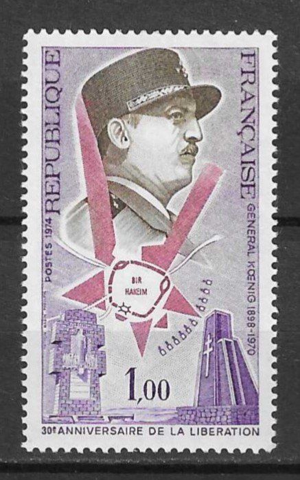 Timbres France: Général Pierre Koenig 1974 neuf** | Kaufen auf Ricardo