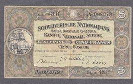 5 Franken Banknote Wilhelm Tell 1951