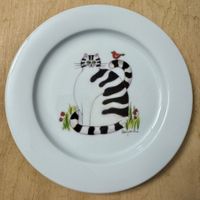 Kinderteller Langenthal Porzellan Katze Büsi von Baumgartner