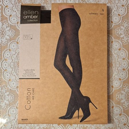 Ellen Amber Cotton We Care Strumpfhose Gr.L Schwarz