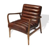 Clubsessel aus Leder und Holz im Stil der 50er Jahre