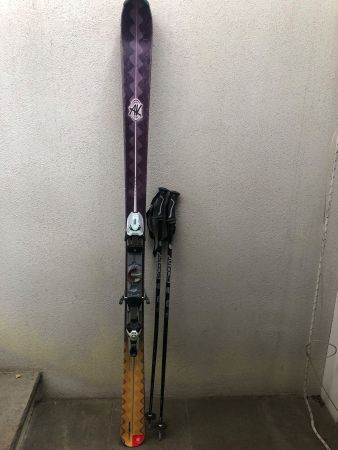 1 Paar Ski Slalom, Carving MIT Bindung, 176cm und Stöcken