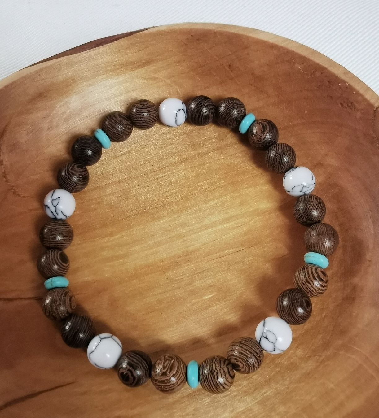 Bracciali & Braccialetti: Herren Armband Holz & Stein – Nuovo (secondo la descrizione) da Obergerlafingen venduto da Sigus